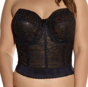 Goddess 34C black bridal lace corset bra